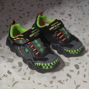 Skechers Kids Black, Green & Orange Light-Up Monster Sneakers